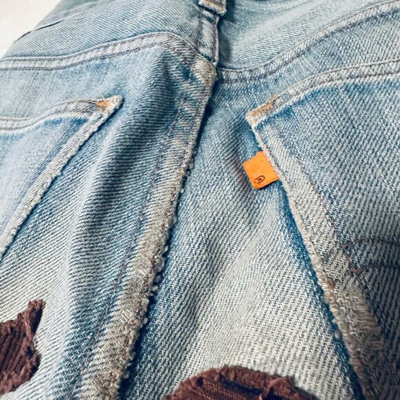 1970s Orange Tab R No Coin Pocket Levi's Jeans with Care Label Made in Canada - Picture 2 of 13